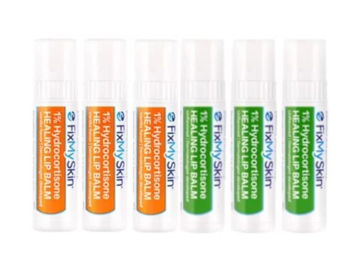 FixMySkin 1% Hydrocortisone Healing Lip Balm – Vanilla & Unflavored - Pack Of 6 -Beauty Shop r5lss0vv 202211151958411501